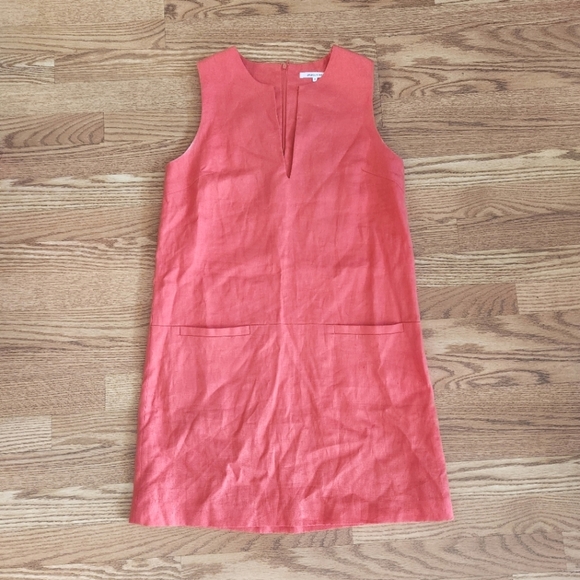 EUC EMERSON FRY Mod Shift Dress Linen Valencia Orange Sz M - Picture 1 of 15
